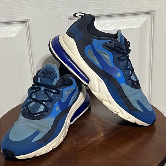 🔥🔥 NIKE AIR 270 REACT Running Training Shoes Blue - Men Sz 11 - Good Condition - Picture 1 of 12
